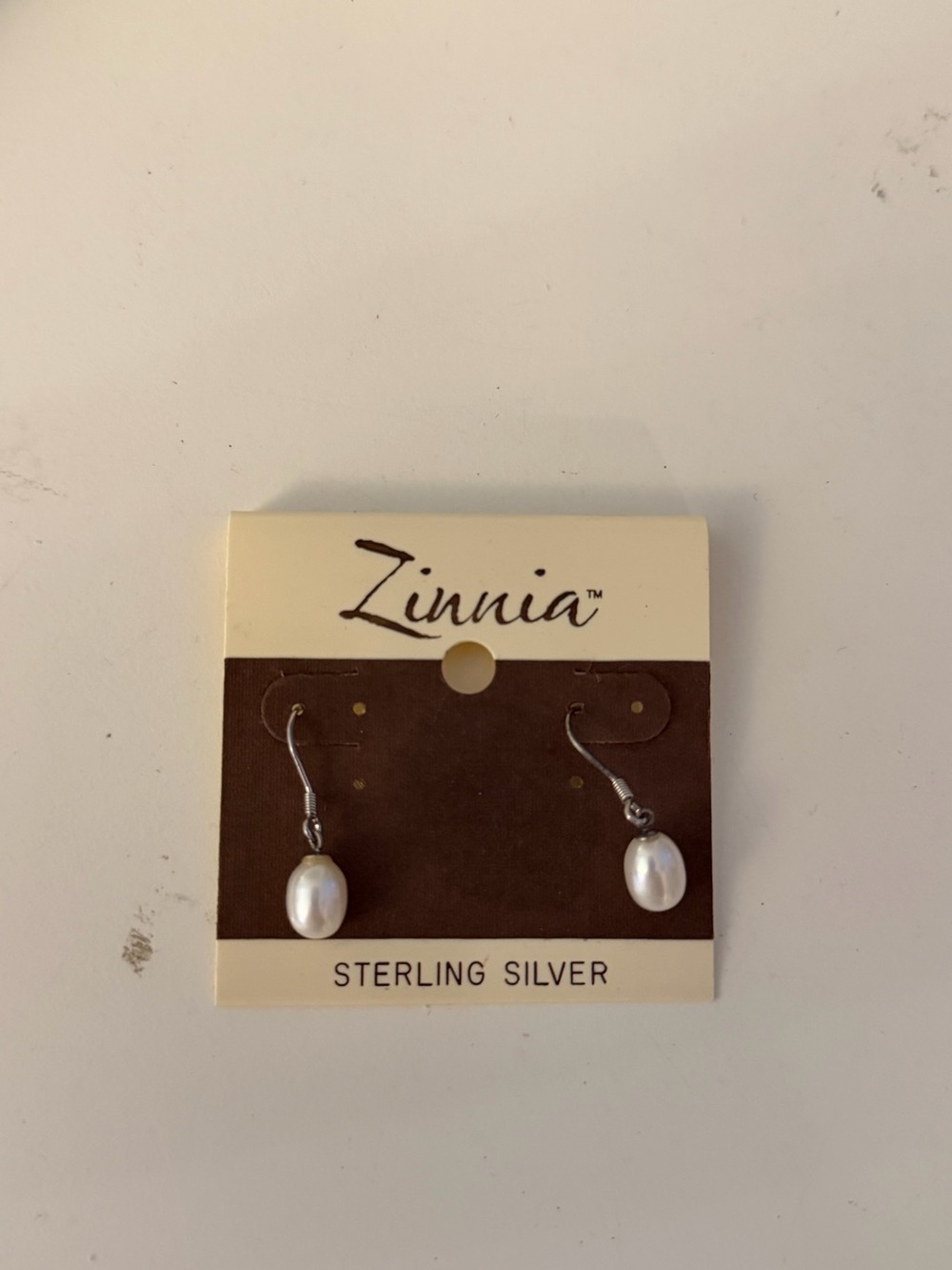 Sterling Silver White Pearl Drop Earrings